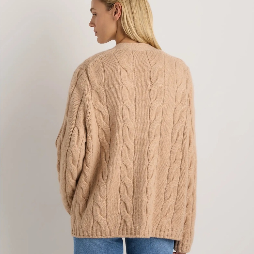 Quince - Luxe Baby Cashmere Cable Cardigan in Creamy Corrado - Picture 3 of 4